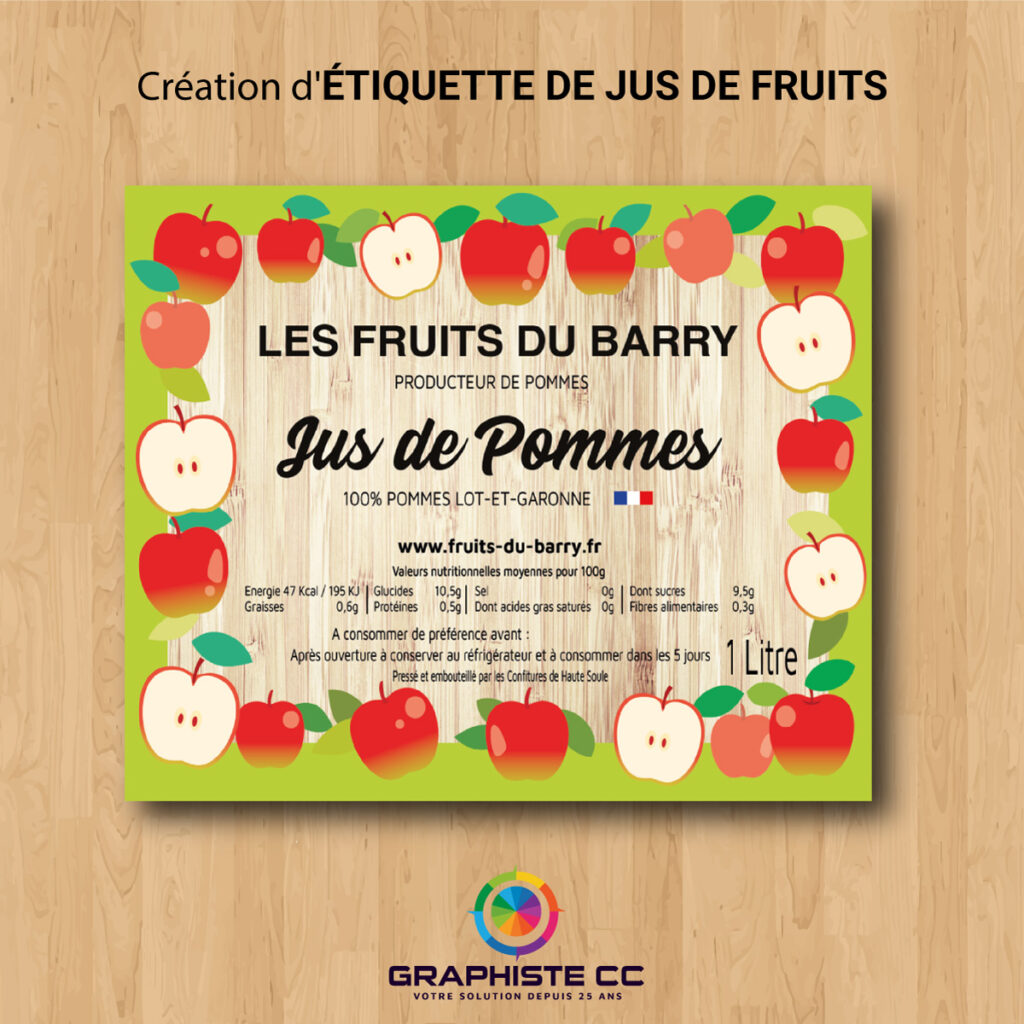 Création d'étiquette de vin et de jus de fruits