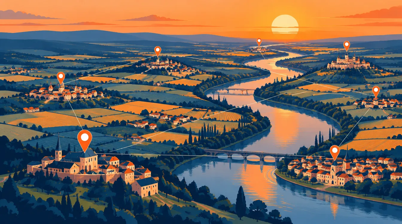 Vue de la vallée de la Garonne et des communes voisines de Tonneins, en Lot-et-Garonne