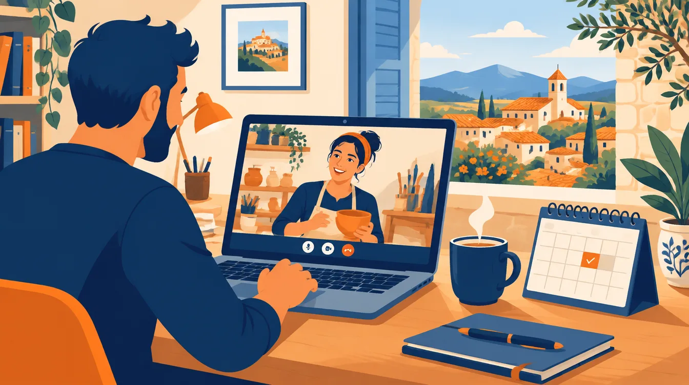 Rendez-vous en visio entre un webmaster et un artisan pour un projet de site internet